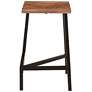 Hill Crest 24" Brownstone Black Iron Counter Stools Set of 2