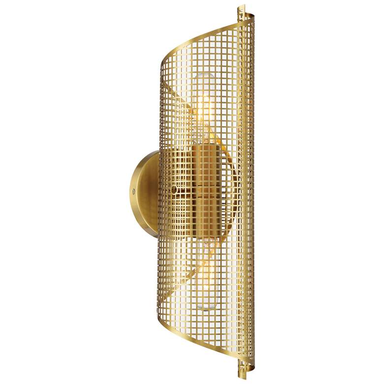 Image 1 Hillbourne 2-Light Wall Sconce in Warm Brass