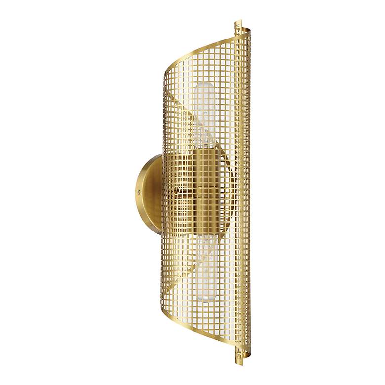Image 2 Hillbourne 2-Light Wall Sconce in Warm Brass more views