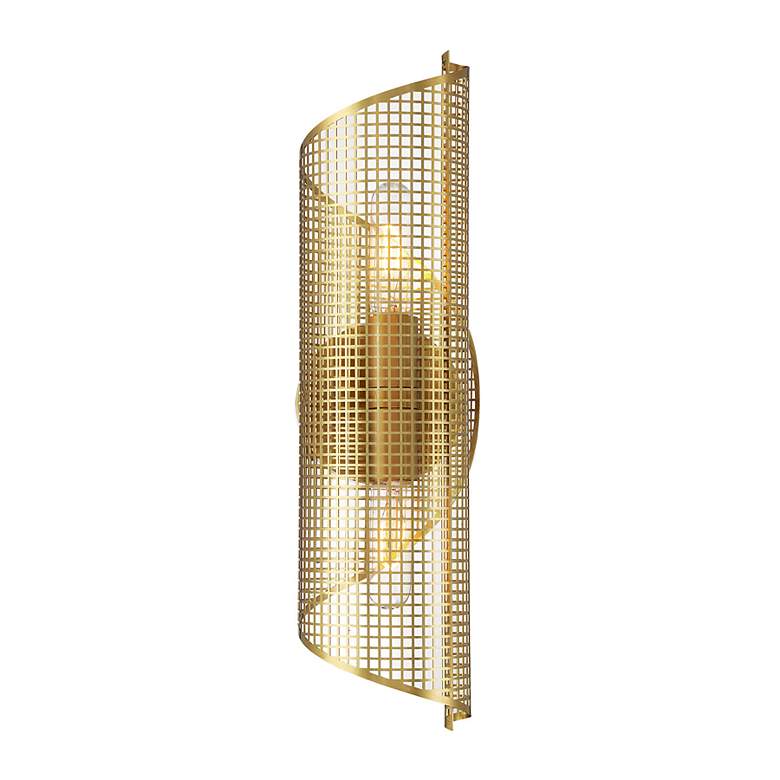 Image 3 Hillbourne 2-Light Wall Sconce in Warm Brass more views