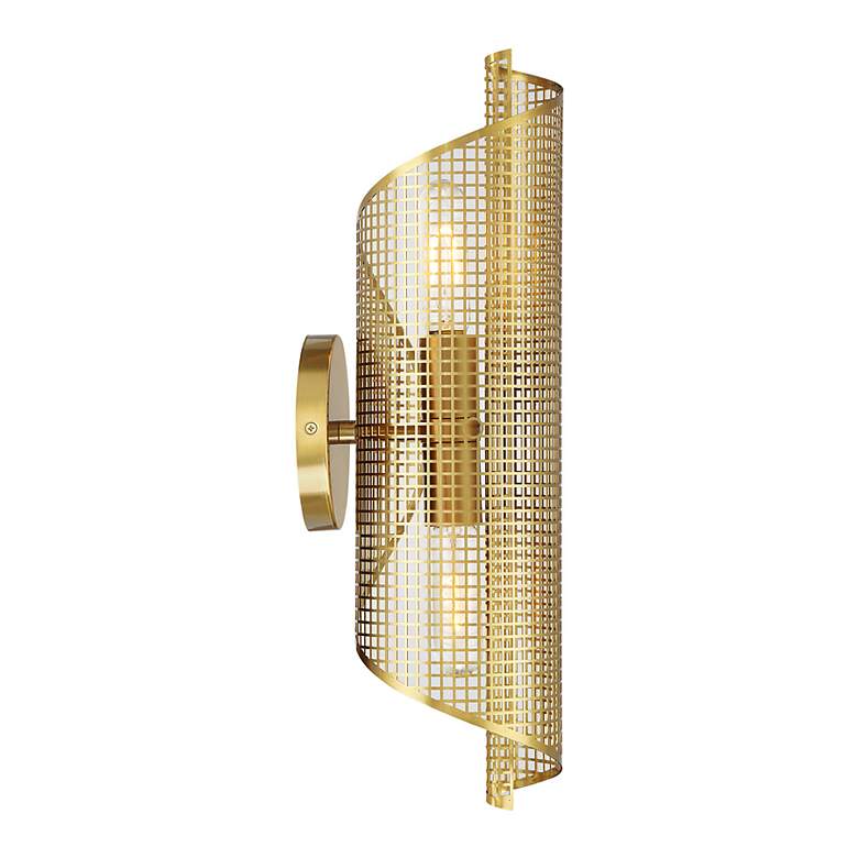 Image 5 Hillbourne 2-Light Wall Sconce in Warm Brass more views