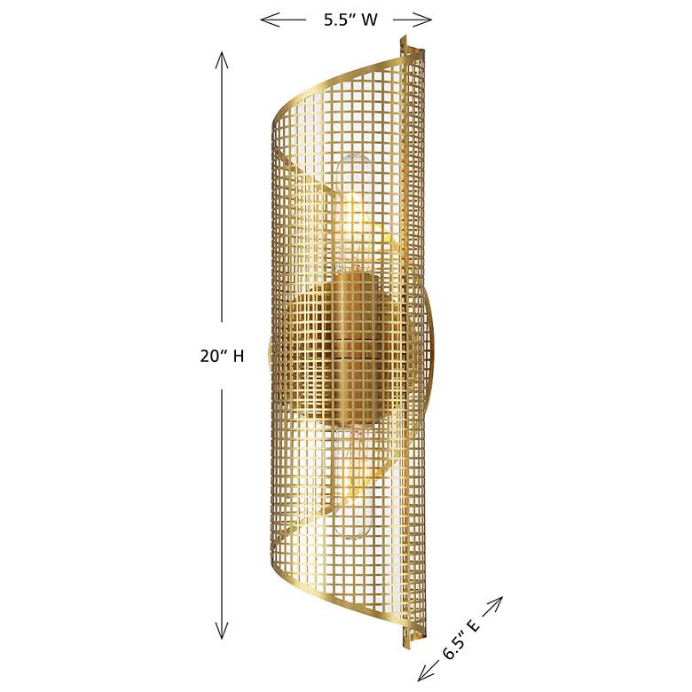 Image 6 Hillbourne 2-Light Wall Sconce in Warm Brass more views