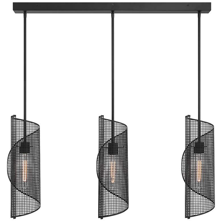 Image 1 Hillbourne 3-Light Linear Chandelier in Matte Black