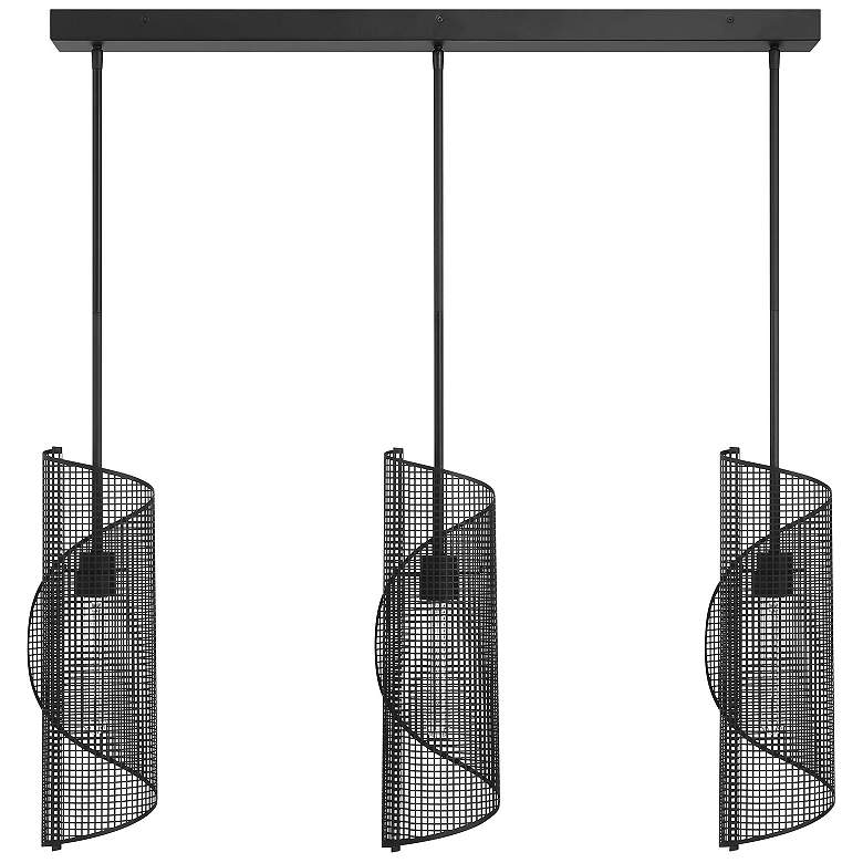 Image 2 Hillbourne 3-Light Linear Chandelier in Matte Black more views