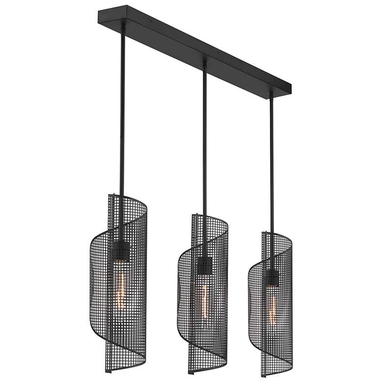 Image 4 Hillbourne 3-Light Linear Chandelier in Matte Black more views