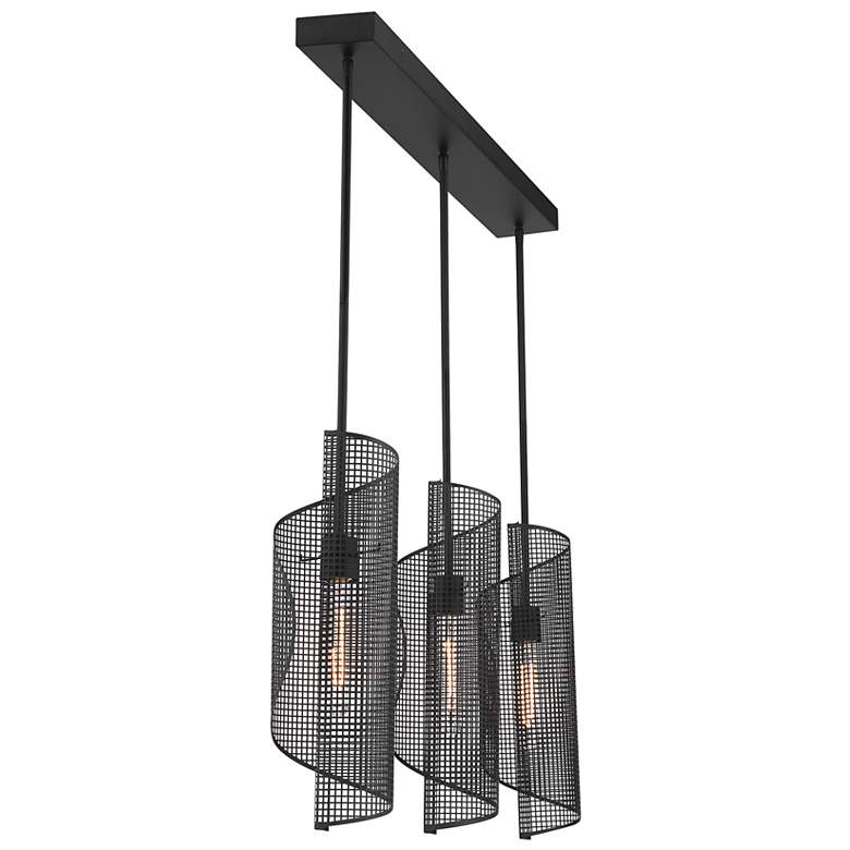 Image 5 Hillbourne 3-Light Linear Chandelier in Matte Black more views