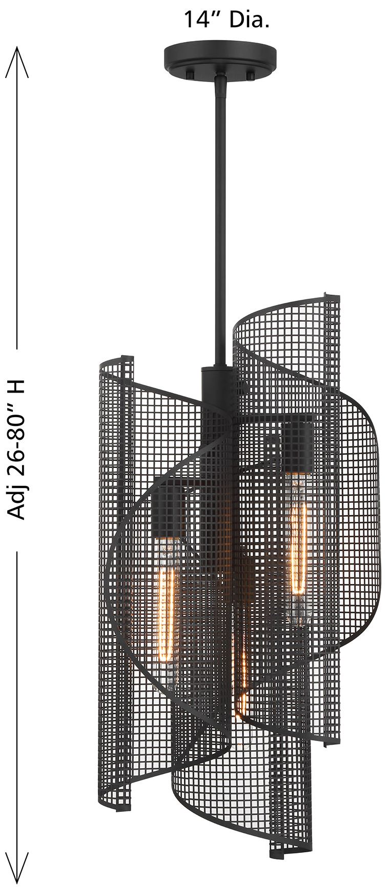 Hillbourne 3-Light Pendant in Matte Black