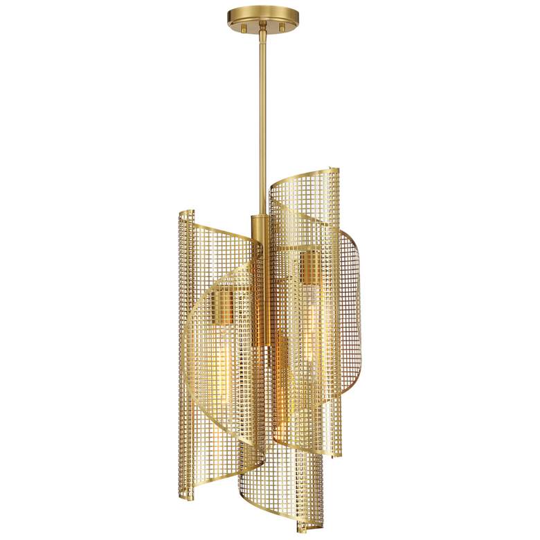 Image 1 Hillbourne 3-Light Pendant in Warm Brass