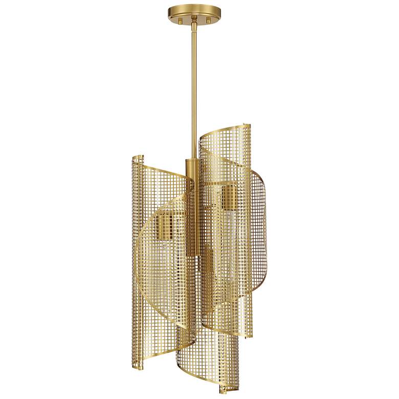 Image 2 Hillbourne 3-Light Pendant in Warm Brass more views