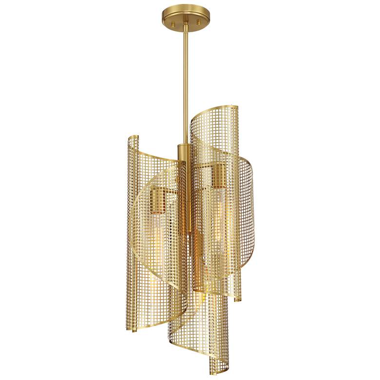 Image 3 Hillbourne 3-Light Pendant in Warm Brass more views