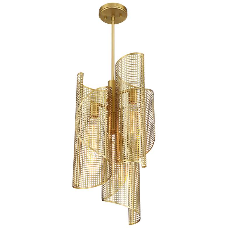 Image 4 Hillbourne 3-Light Pendant in Warm Brass more views