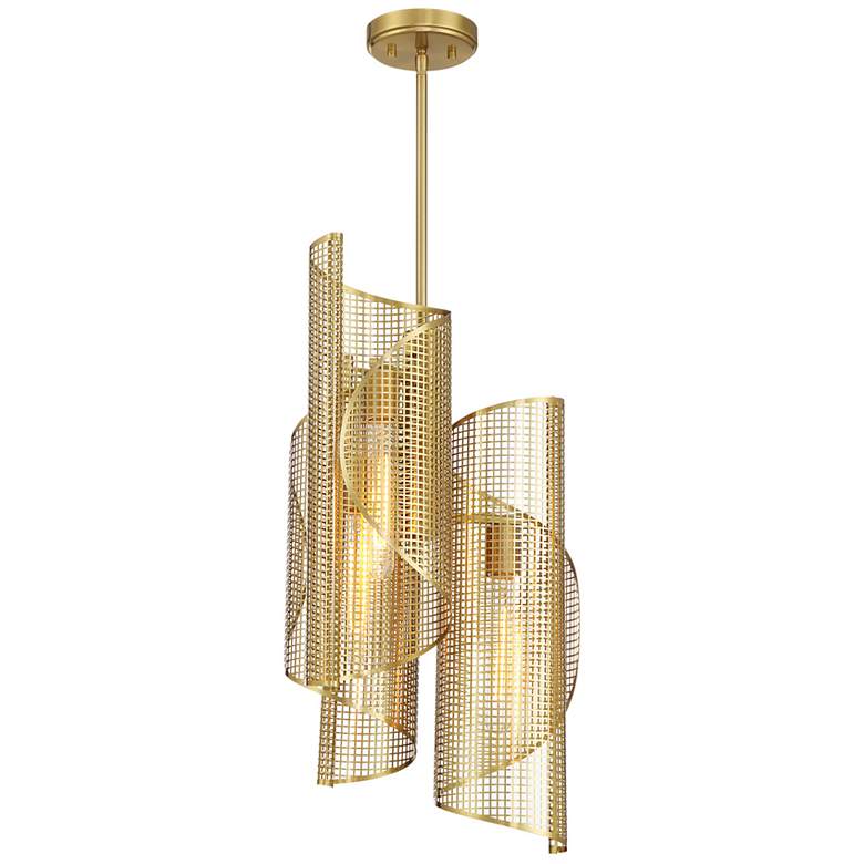 Image 5 Hillbourne 3-Light Pendant in Warm Brass more views