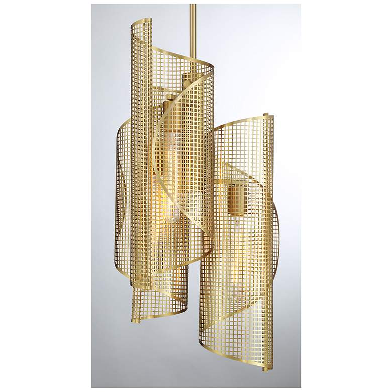 Image 6 Hillbourne 3-Light Pendant in Warm Brass more views
