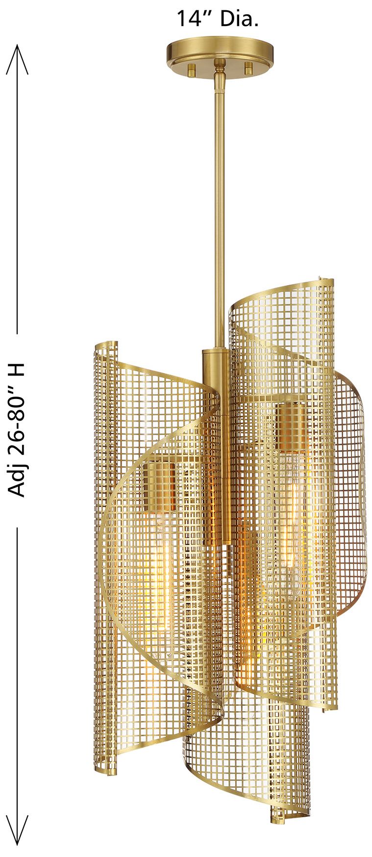 Hillbourne 3-Light Pendant in Warm Brass