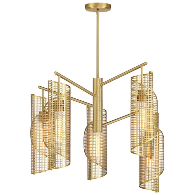 Image 1 Hillbourne 5-Light Chandelier in Warm Brass