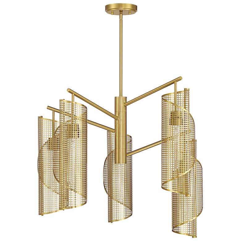 Image 2 Hillbourne 5-Light Chandelier in Warm Brass more views