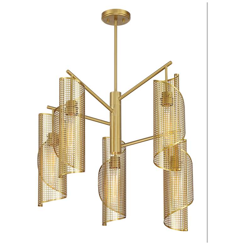 Image 3 Hillbourne 5-Light Chandelier in Warm Brass more views