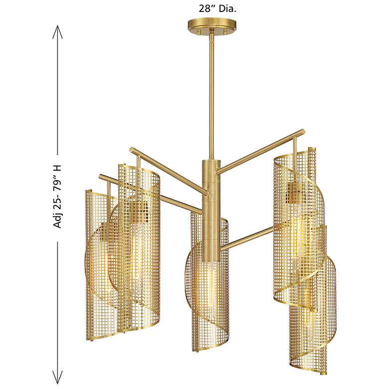 Image 7 Hillbourne 5-Light Chandelier in Warm Brass more views