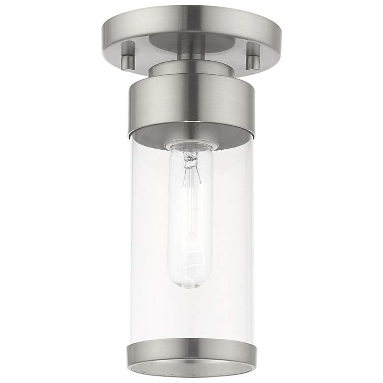 Image 1 Hillcrest 1 Light Brushed Nickel Ceiling Mount