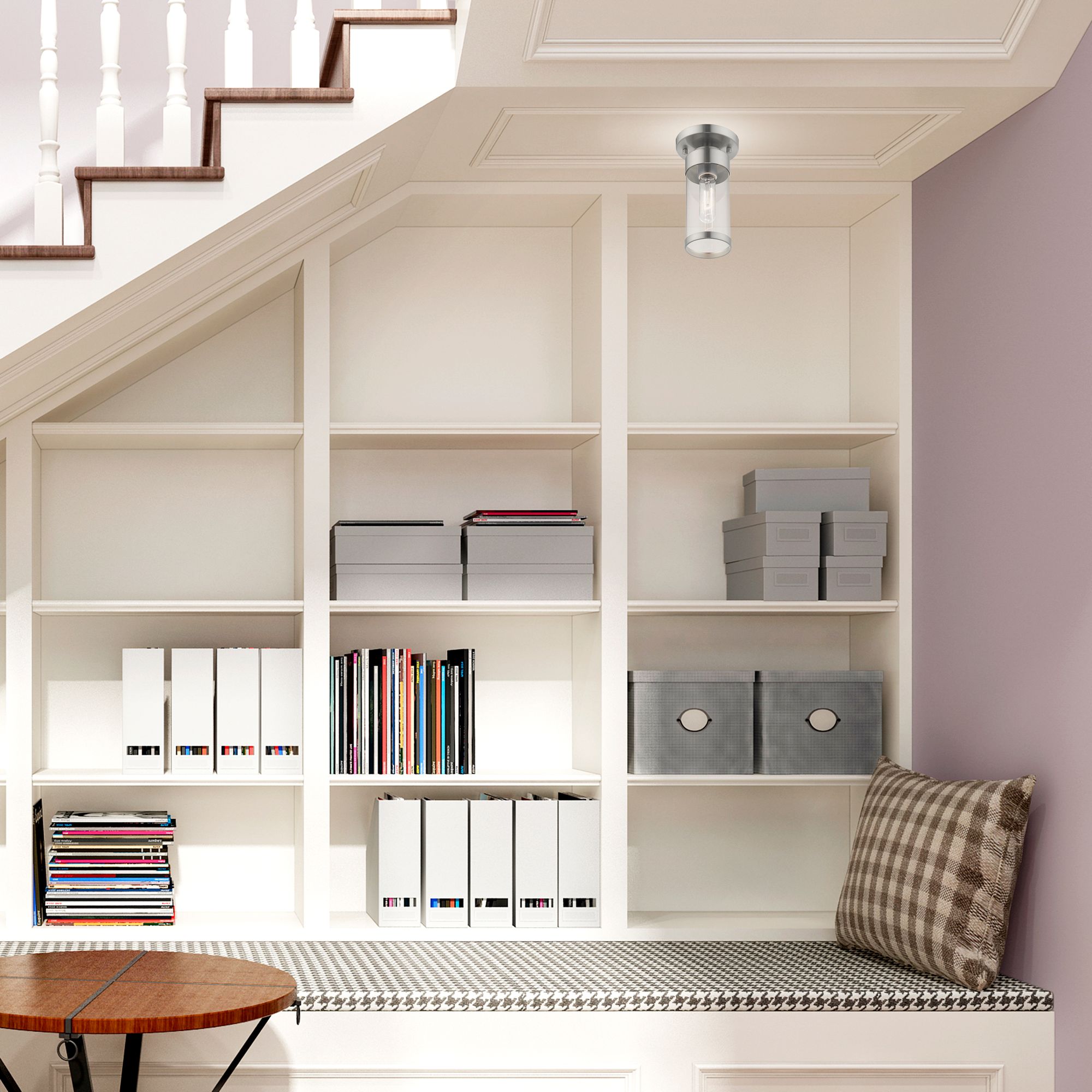 Hillcrest 1 Light Brushed Nickel Ceiling Mount