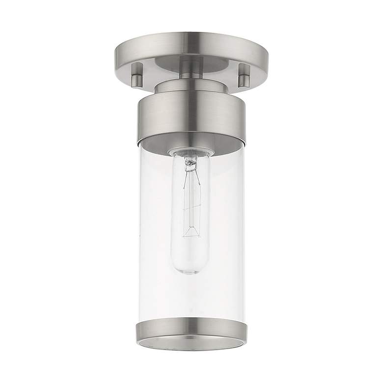 Image 3 Hillcrest 1 Light Brushed Nickel Ceiling Mount more views
