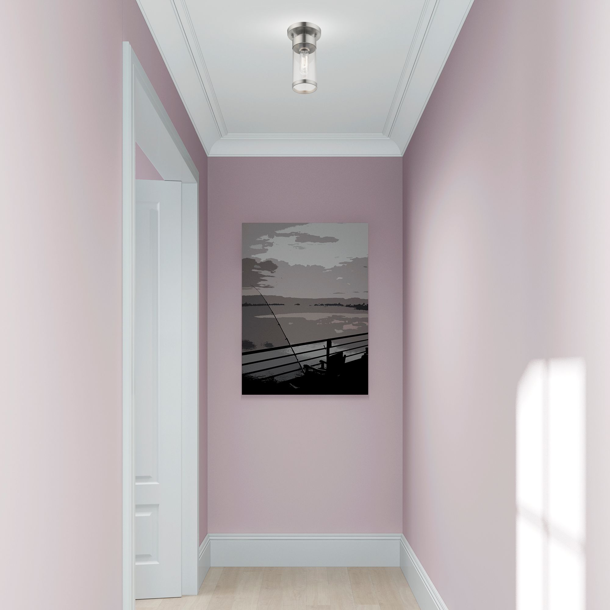 Hillcrest 1 Light Brushed Nickel Ceiling Mount