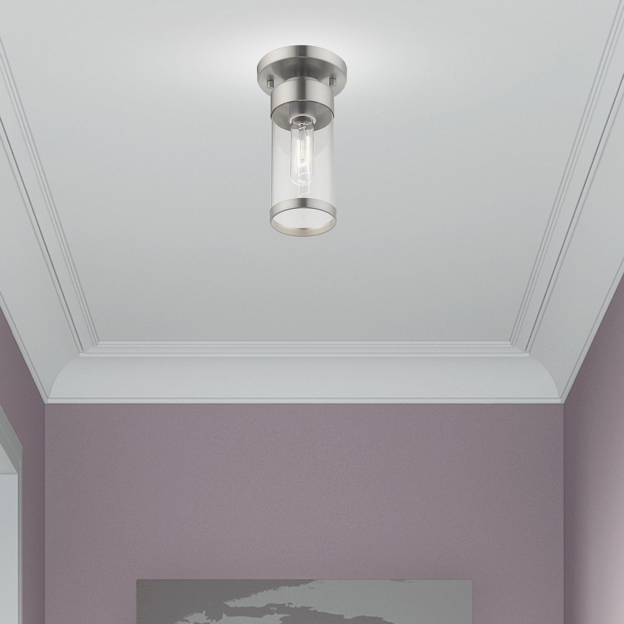 Hillcrest 1 Light Brushed Nickel Ceiling Mount