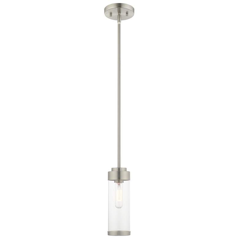 Image 1 Hillcrest 1 Light Brushed Nickel Mini Pendant