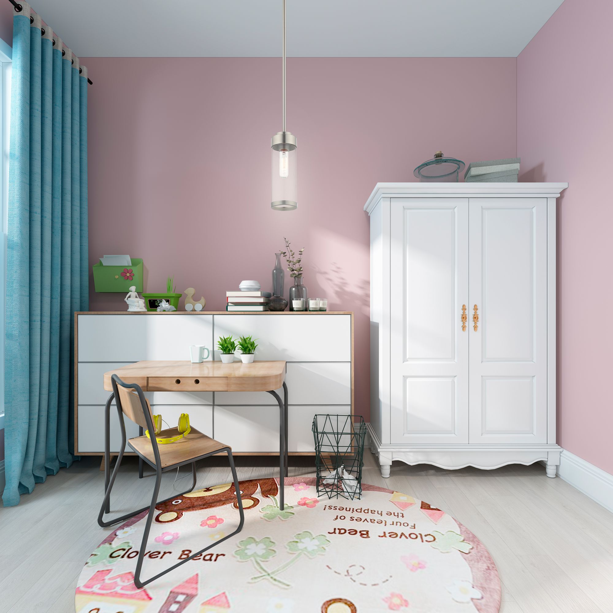 Hillcrest 1 Light Brushed Nickel Mini Pendant