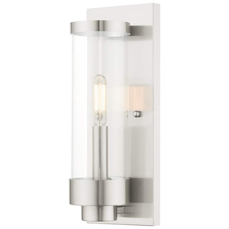 Image 1 Hillcrest 1 Light Brushed Nickel Outdoor ADA Wall Lantern