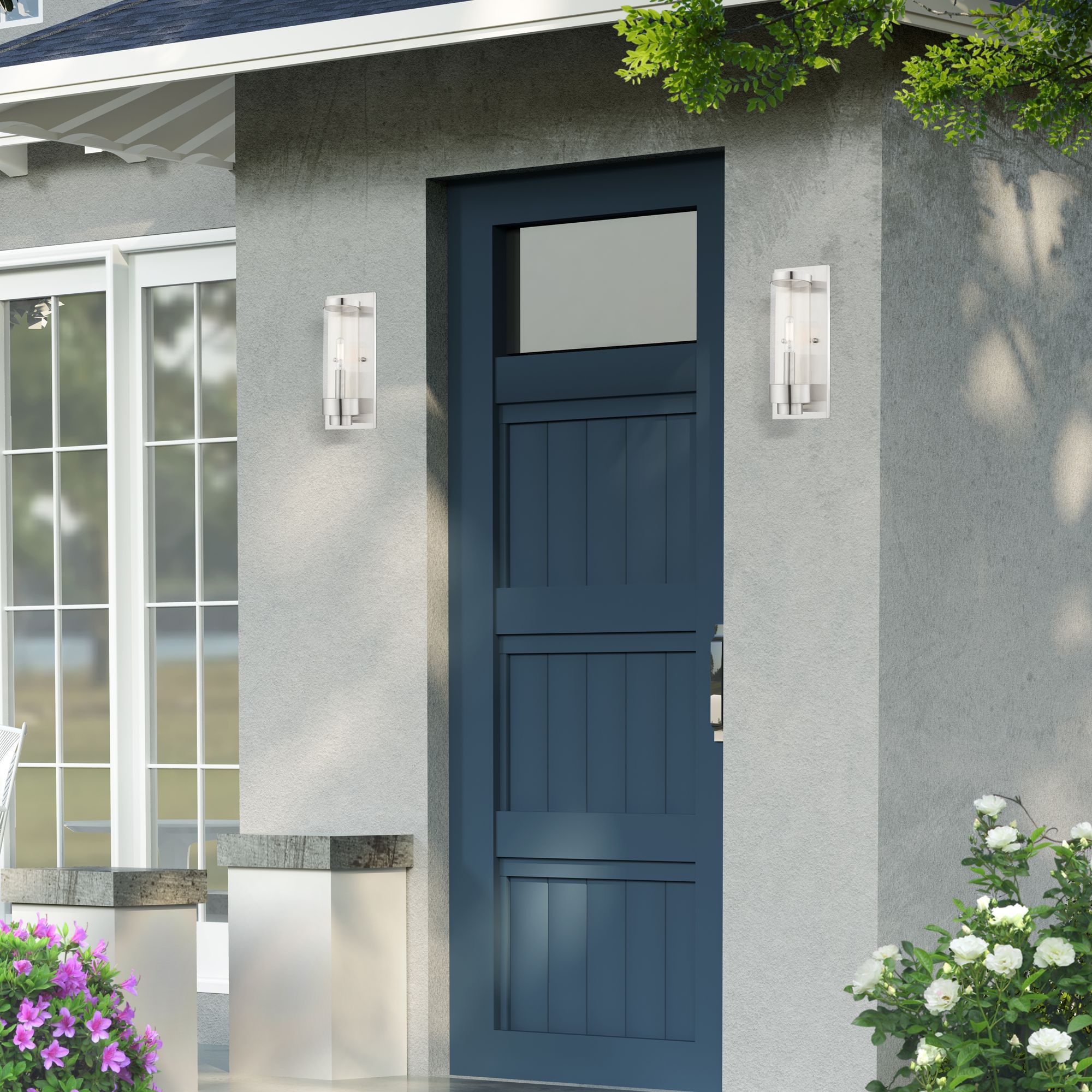 Hillcrest 1 Light Brushed Nickel Outdoor ADA Wall Lantern