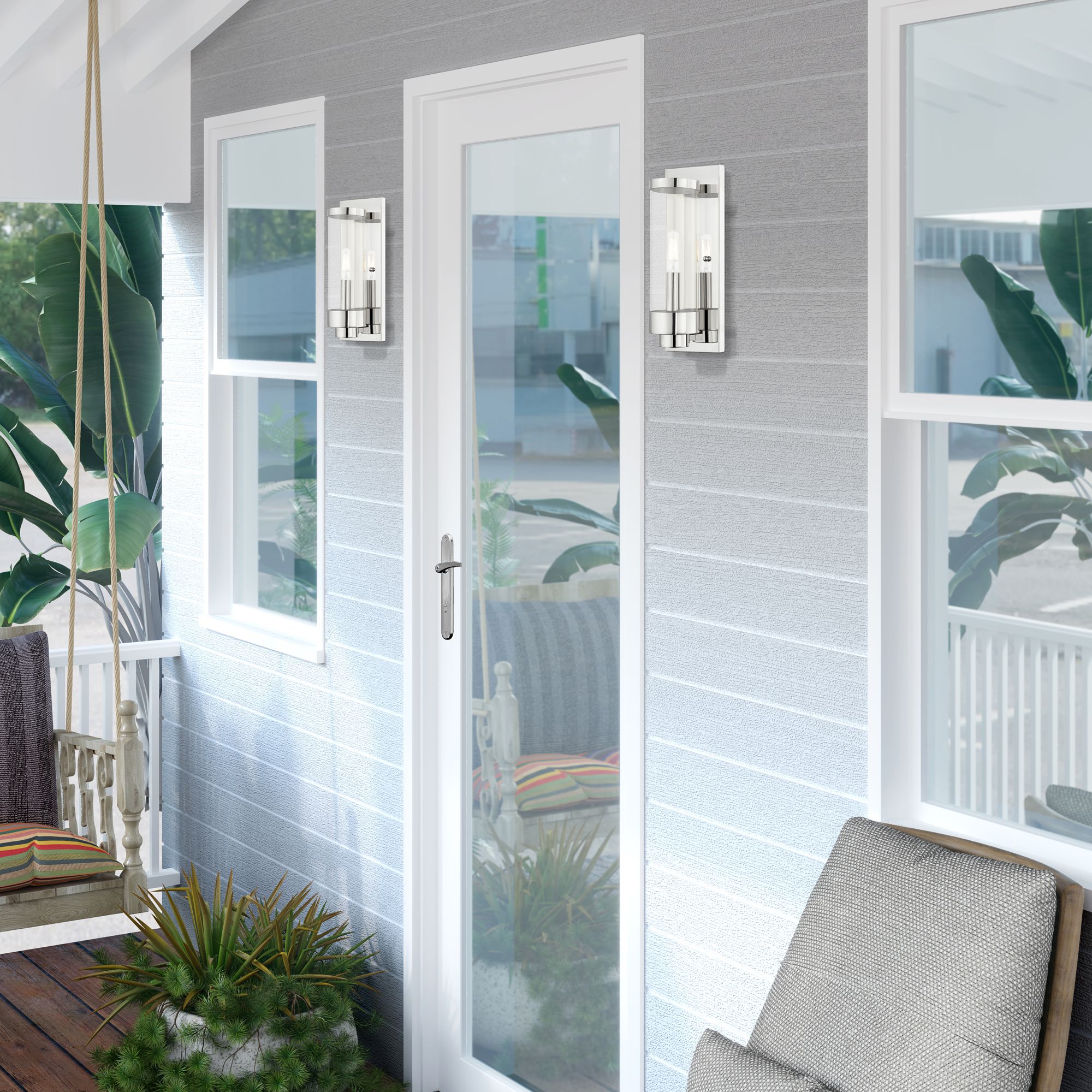 Hillcrest 1 Light Polished Chrome Outdoor ADA Wall Lantern