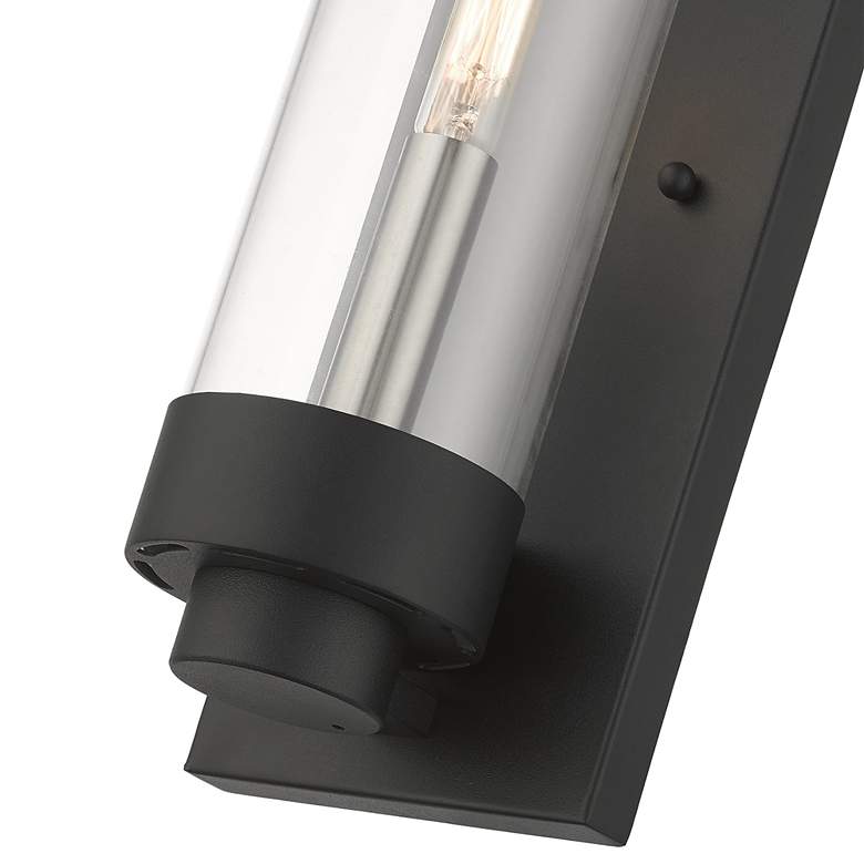 Image 2 Hillcrest 12" High Textured Black Lantern Outdoor Wall Light more views