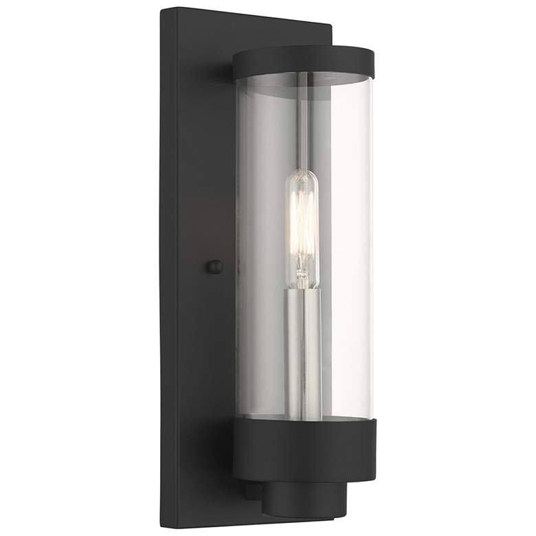 Image 4 Hillcrest 12 inch High Textured Black Lantern Outdoor Wall Light more views