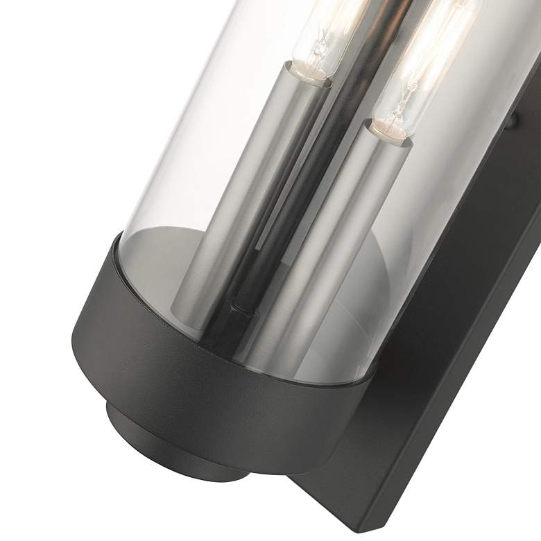 Image 2 Hillcrest 15 3/4" High Black 2-Light Lantern Outdoor Wall Light more views