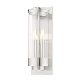 Image5 of Hillcrest 2 Light Brushed Nickel Outdoor Wall Lantern more views