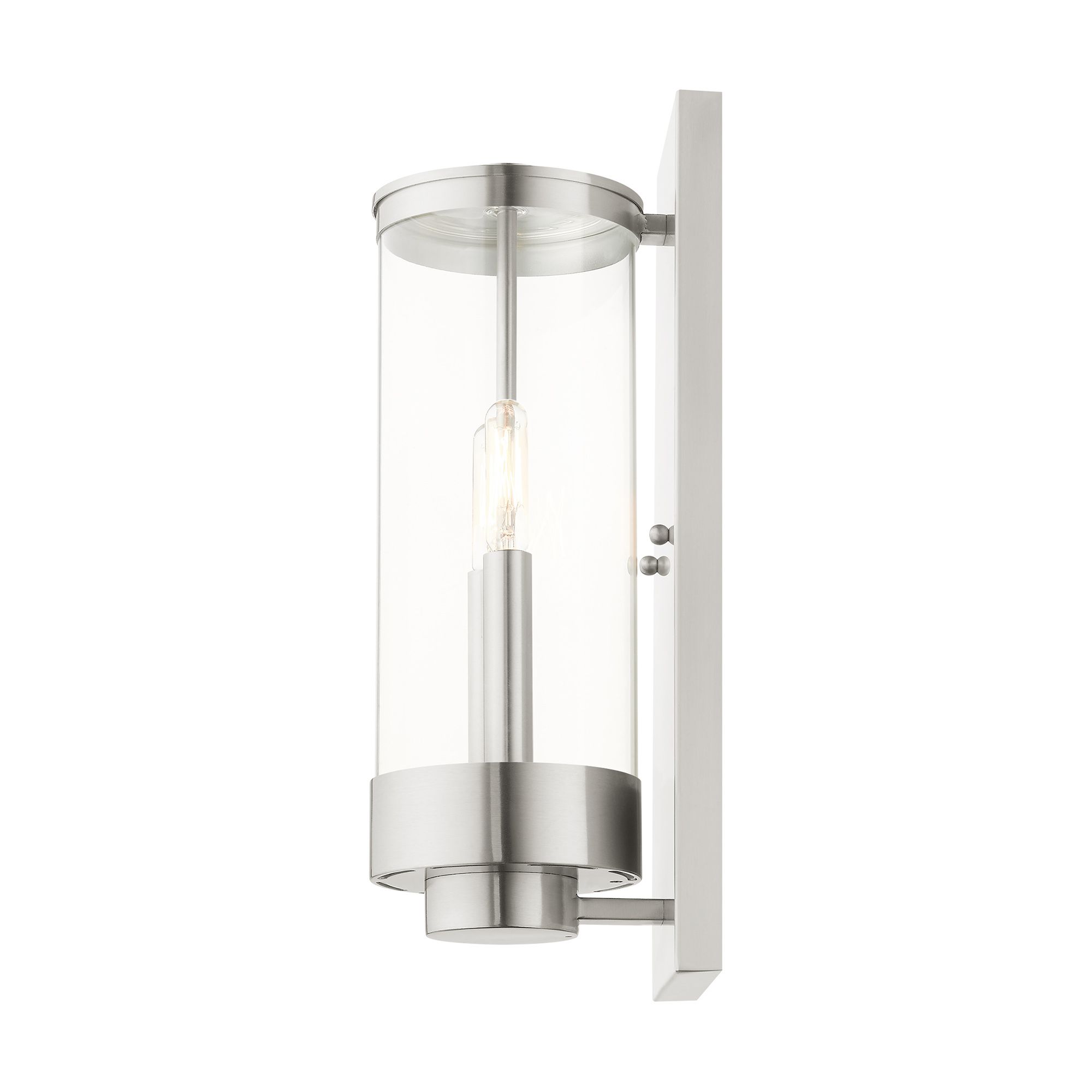 Hillcrest 2 Light Brushed Nickel Outdoor Wall Lantern