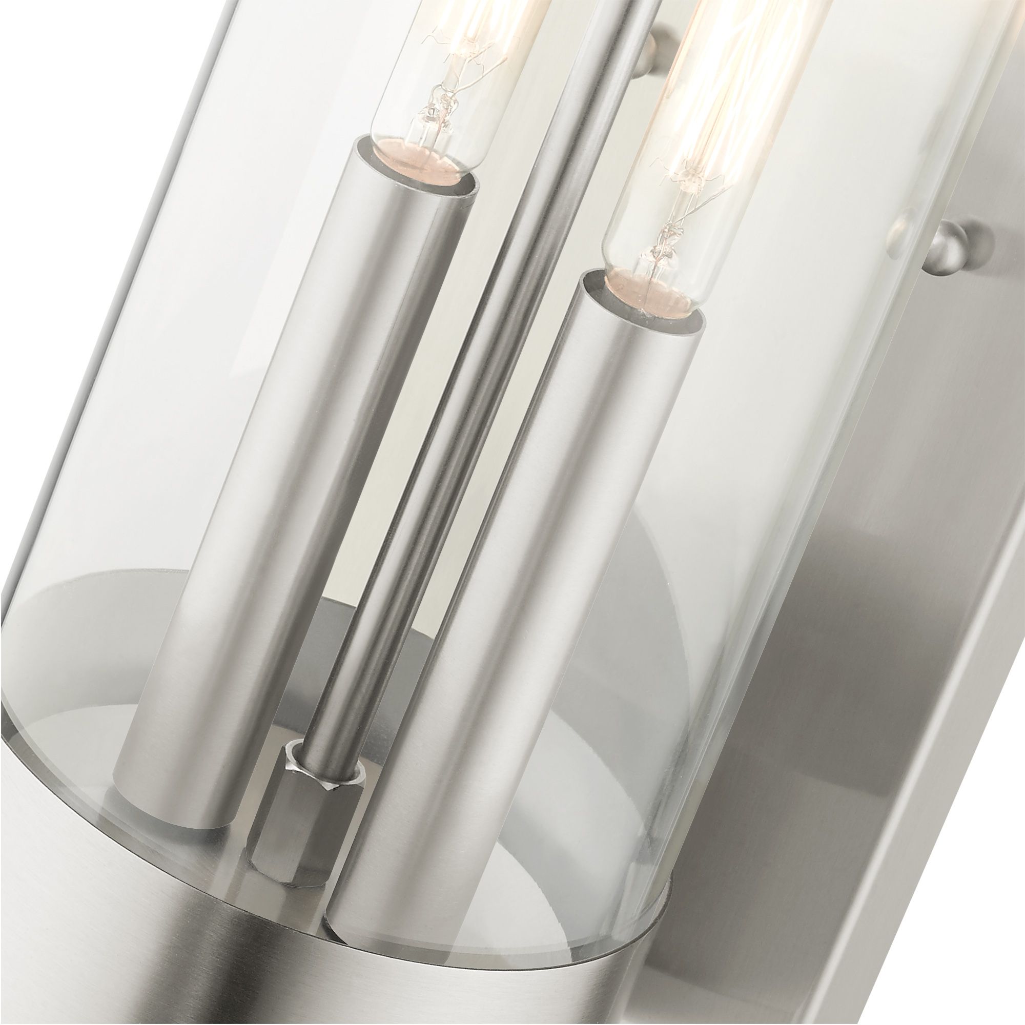 Hillcrest 2 Light Brushed Nickel Outdoor Wall Lantern