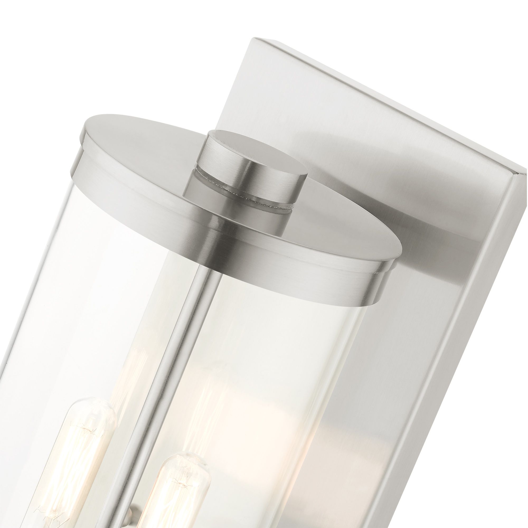 Hillcrest 2 Light Brushed Nickel Outdoor Wall Lantern