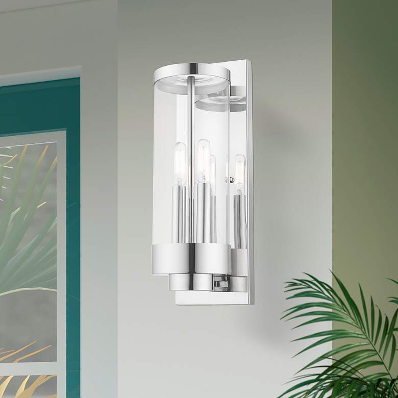 Image 1 Hillcrest 2 Light Polished Chrome Outdoor Wall Lantern
