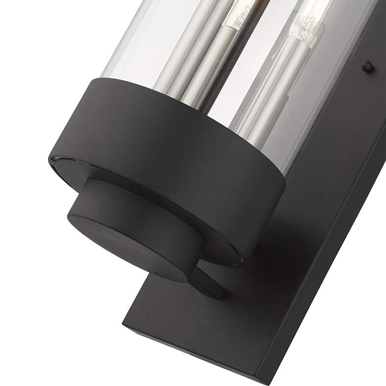 Image 4 Hillcrest 20 1/2"H Black 3-Light Lantern Outdoor Wall Light more views