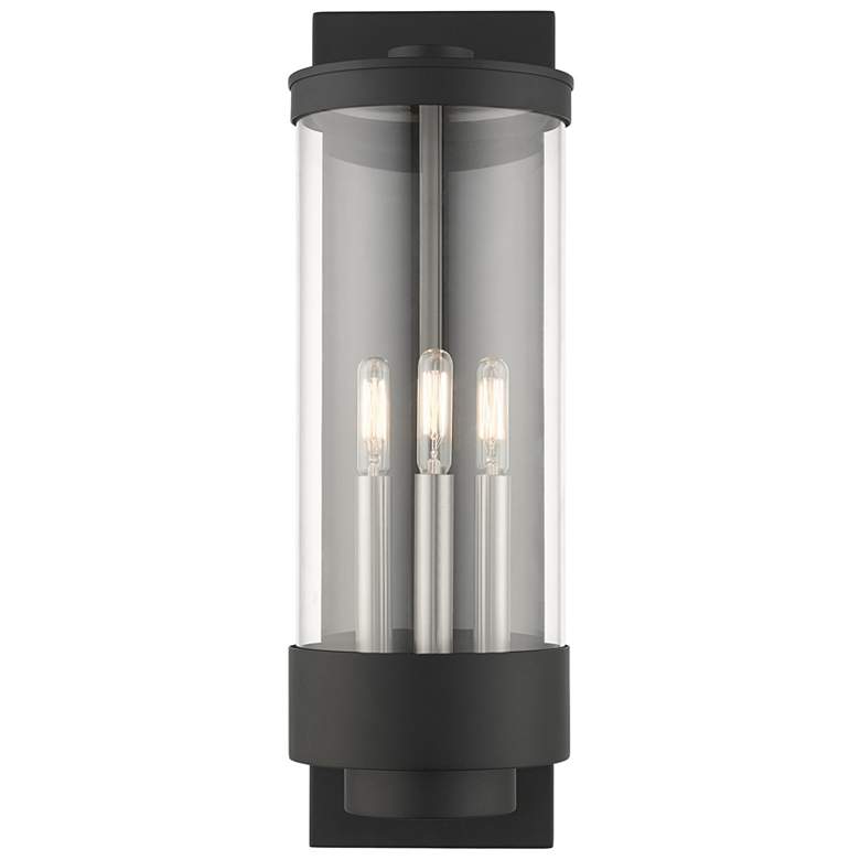 Image 5 Hillcrest 20 1/2"H Black 3-Light Lantern Outdoor Wall Light more views