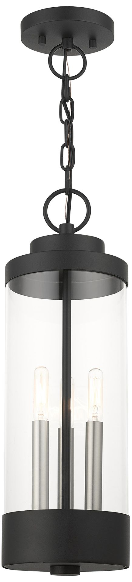 Hillcrest 20 1/4" High Black 3-Light Outdoor Hanging Light
