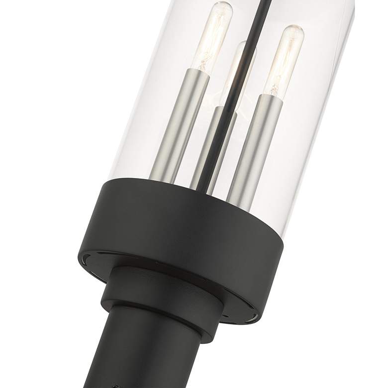 Image 2 Hillcrest 20 1/4"H Black 3-Light Lantern Outdoor Post Light more views