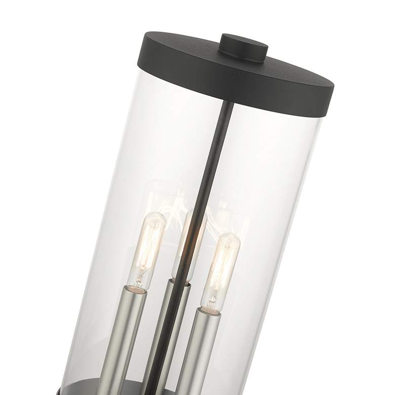 Image 3 Hillcrest 20 1/4"H Black 3-Light Lantern Outdoor Post Light more views