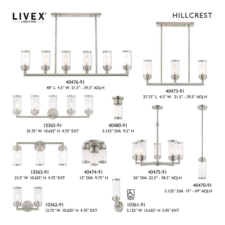 Image 2 Hillcrest 3 Light Brushed Nickel Ceiling Mount more views