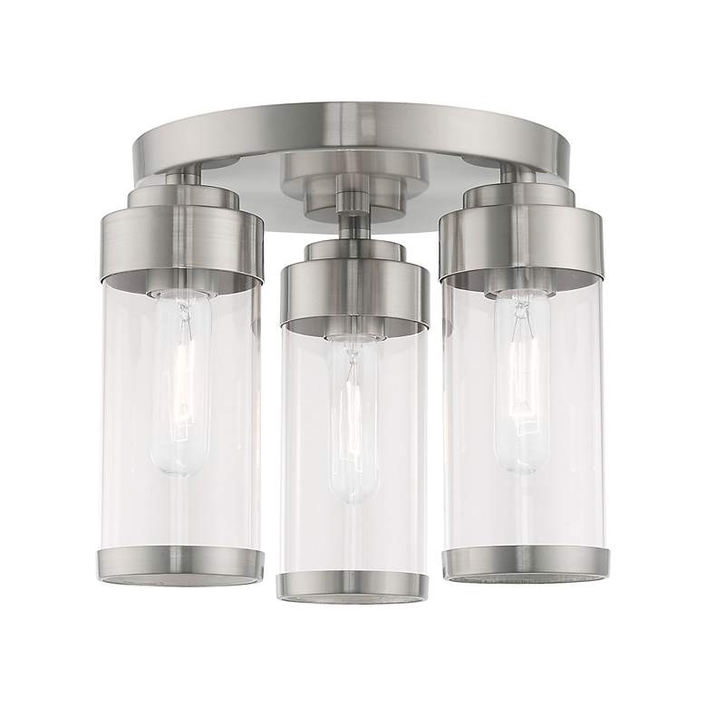 Image 4 Hillcrest 3 Light Brushed Nickel Ceiling Mount more views