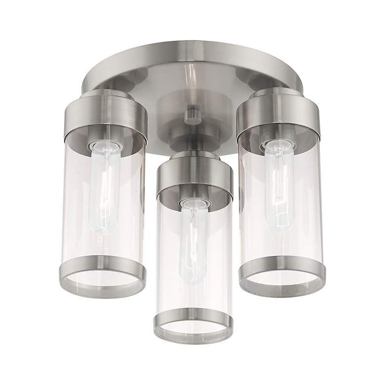 Image 5 Hillcrest 3 Light Brushed Nickel Ceiling Mount more views