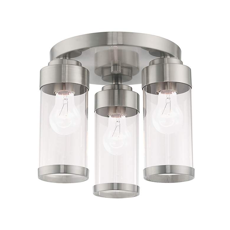 Image 6 Hillcrest 3 Light Brushed Nickel Ceiling Mount more views