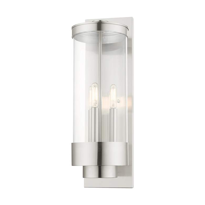 Image 5 Hillcrest 3 Light Brushed Nickel Outdoor Wall Lantern more views